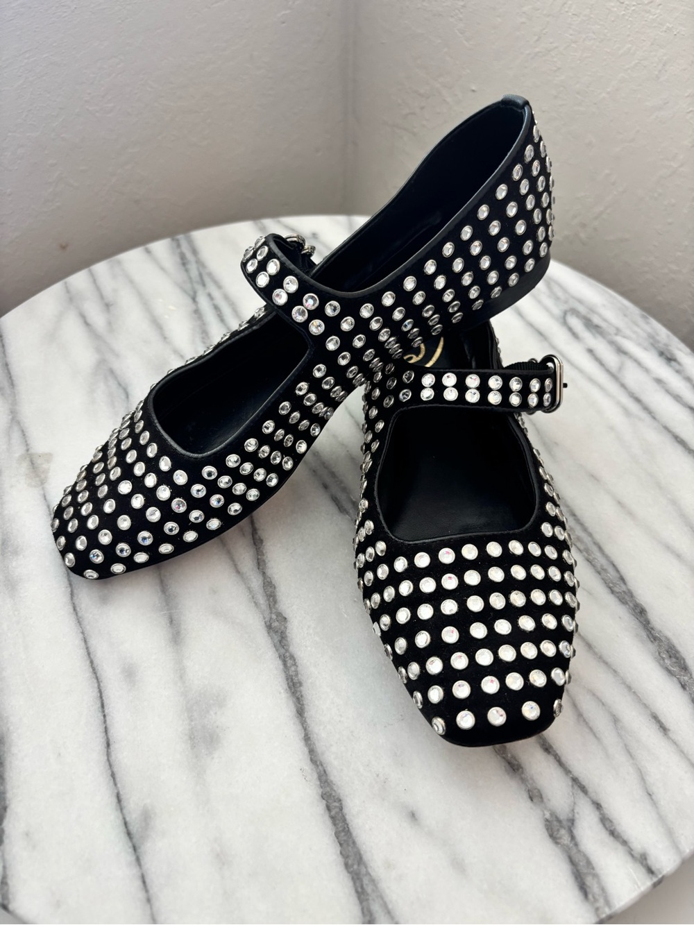 Sam Edelman Black Studded Mary Jane Flats